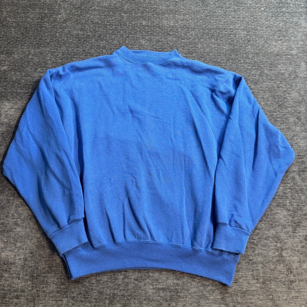 90s Tultex Maximum Sweats XL Blue Crewneck Pullover Sweatshirt Cotton Blend USA